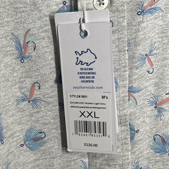 Southern Tide Gray Floral Casual Button Down Shirt - Picture 5 of 5